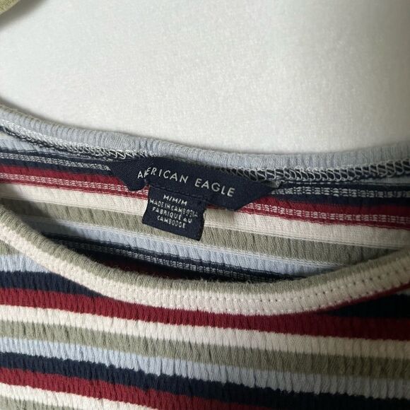 American Eagle striped baby tee size M - Picture 4 of 7